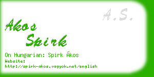 akos spirk business card
