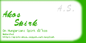 akos spirk business card